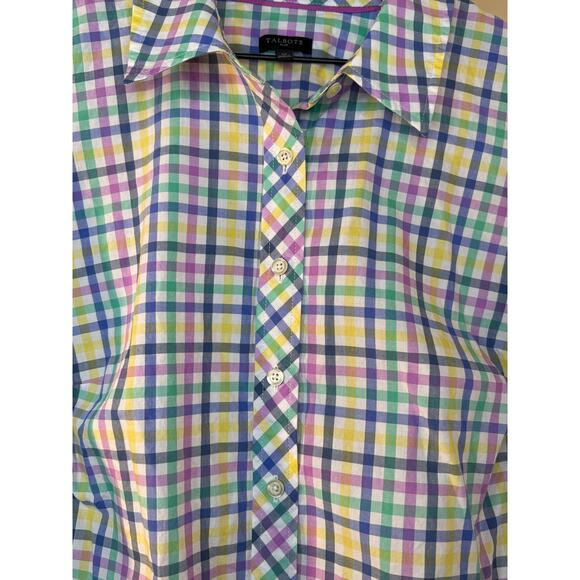 Talbots Plus Multicolor Gingham Button-Down Shirt – Size 1X-100% Cotton - Picture 10 of 11